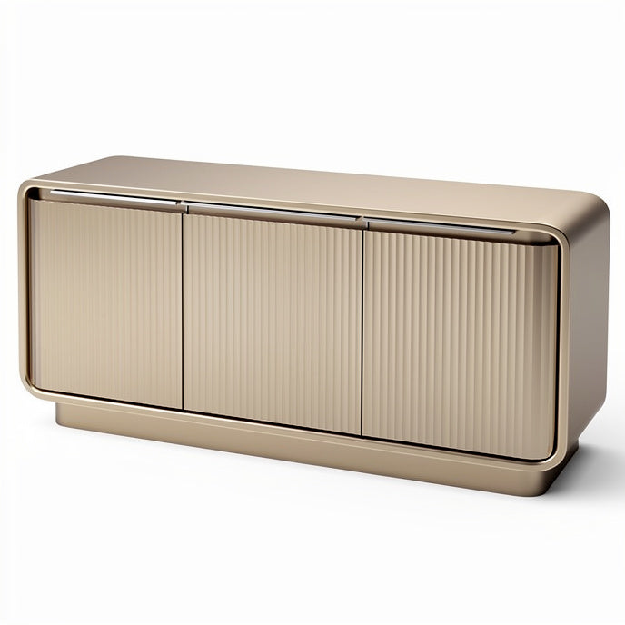 **Sleek Modern Storage Cabinet with Ribbed Front Panels**