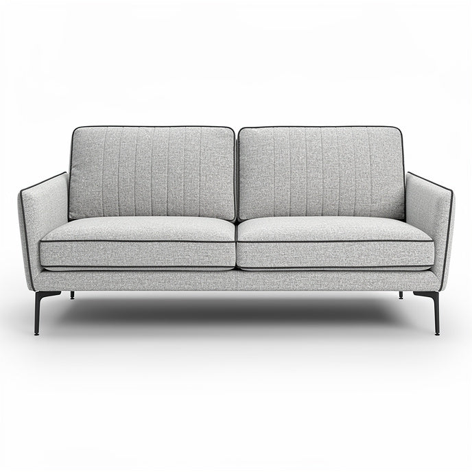 **Modern Minimalist Gray Sofa with Clean Lines and Comfortable Seating**